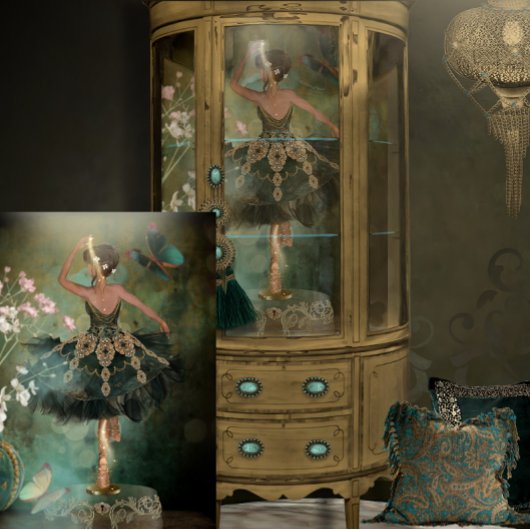 Volledige levenslengte Doll Ballerina in Green Tut Tissuepapier