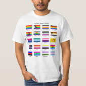 Volledige LGBTQ+ Pride Flag Guide T-shirt (Voorkant)