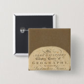 Volledige loop van de geografie vierkante button 5,1 cm (Voorkant /achterkant)