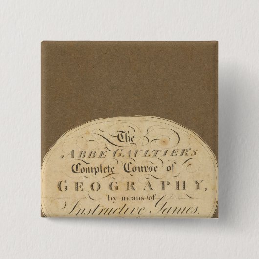 Volledige loop van de geografie vierkante button 5,1 cm (Voorkant)