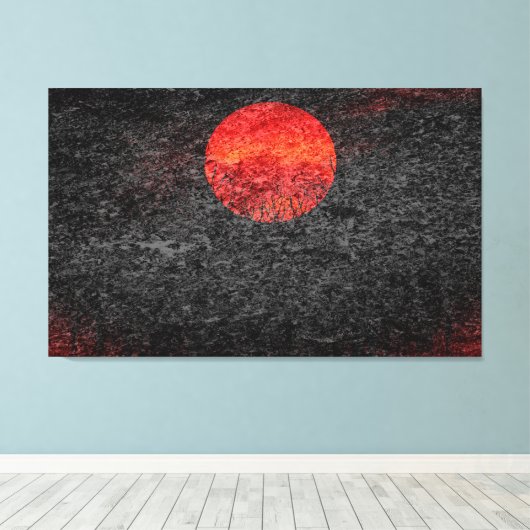 Volledige maan #5 canvas afdruk (Insitu (Houten vloer))