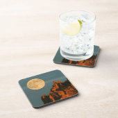 Volledige maan | Basalt Cliffs Smith Rock State Pa Bier Onderzetter (Rechterzijde)