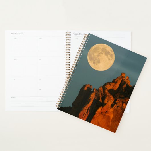 Volledige maan | Basalt Cliffs Smith Rock State Pa Planner (Display)