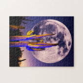 Volledige maan boven Saguaro Cactus Legpuzzel (Horizontaal)