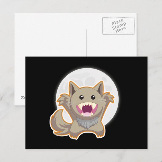 Volledige maan briefkaart (Voorkant / Achterkant)