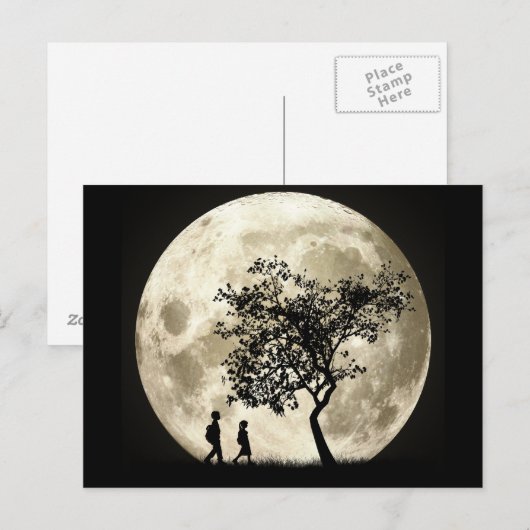 Volledige maan briefkaart (Voorkant / Achterkant)