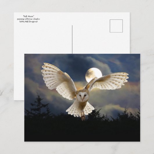 "Volledige maan" Briefkaart (Voorkant / Achterkant)