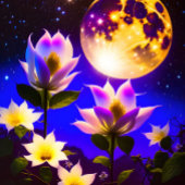 Volledige maan, Bright Moon, Sterrennacht, Moonlig Poster