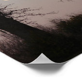 Volledige maan door boomtakken poster (Hoek)