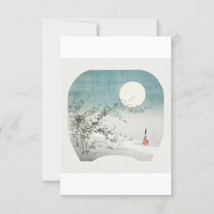 Volledige maan en Autumn Flowers door de Stroom do Kaart