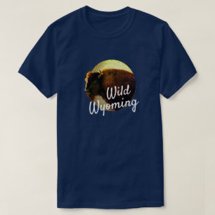 Volledige maan en Buffalo Wilde Uw Staat T-shirt