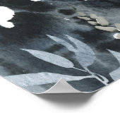 Volledige maan en Dragon Dusty Blue Poster (Hoek)