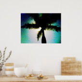 Volledige maan- en palmstructuur poster (Keuken)