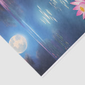Volledige maan en prachtige roze Lotus Flowers Tissuepapier (Detail)
