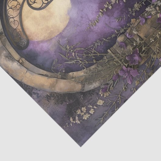 VOLLEDIGE MAAN EN STENEN TUINBOOG DECOUPAGE TISSUEPAPIER (Detail)