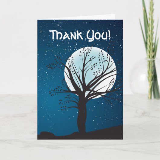 Volledige maan en sterren bruiloft Dank je Bedankkaart (Voorkant)