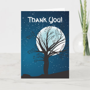 Volledige maan en sterren bruiloft Dank je Bedankkaart