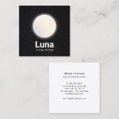Volledige maan en sterren Celsius universum Vierkante Visitekaartje (Voorkant / Achterkant)