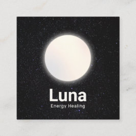 Volledige maan en sterren Celsius universum Vierkante Visitekaartje