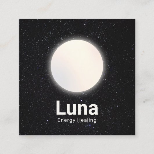 Volledige maan en sterren Celsius universum Vierkante Visitekaartje (Voorkant)