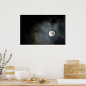 Volledige maan en Wolken Poster (Keuken)
