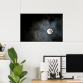 Volledige maan en Wolken Poster (Thuiskantoor)
