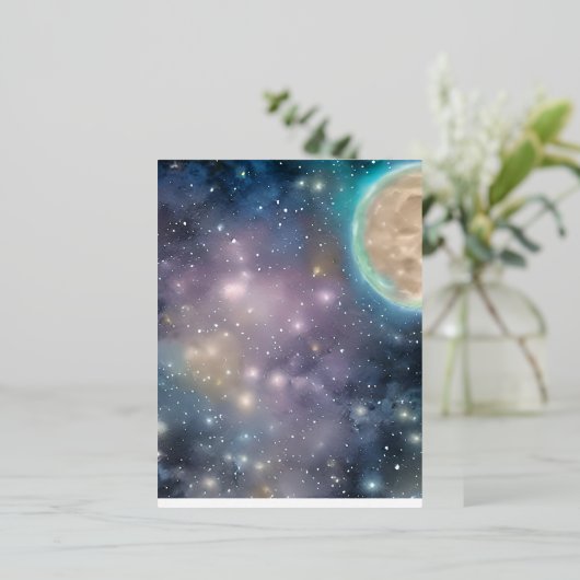 Volledige maan folie feestdagen briefkaart (Staand Voorkant)