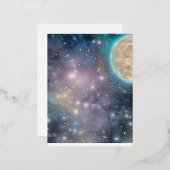 Volledige maan folie feestdagen briefkaart (Voorkant / Achterkant)