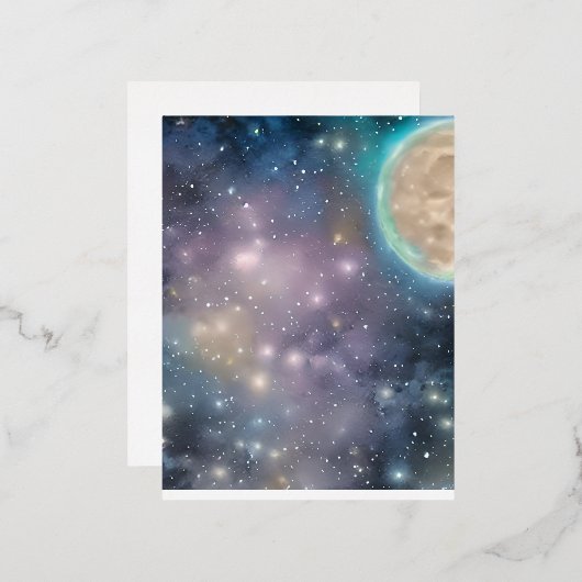 Volledige maan folie feestdagen briefkaart (Voorkant / Achterkant)