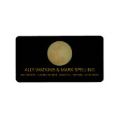 Volledige maan, halloween-partijlabel etiket (Voorkant)