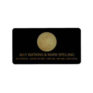 Volledige maan, halloween-partijlabel etiket