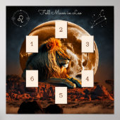 Volledige maan in Leo Tarot Spread Poster (Voorkant)