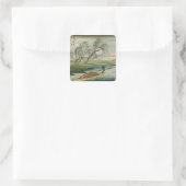 Volledige maan in Seba Vierkante Sticker (Tas)