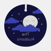 Volledige maan in Starry Sky Glas Ornament (Achterkant)