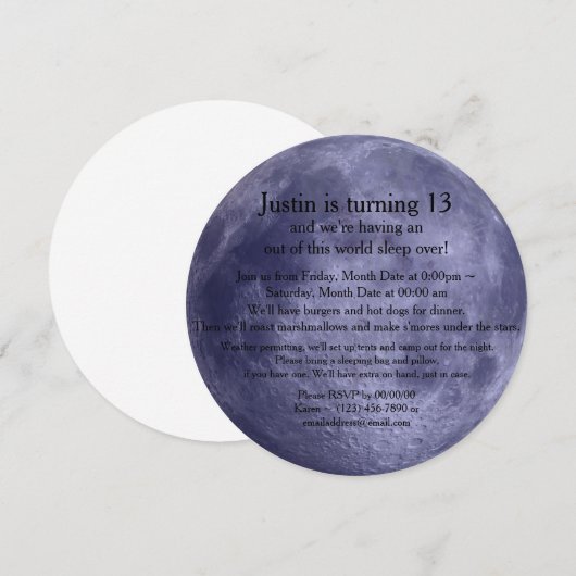 Volledige maan kaart (Voorkant / Achterkant)