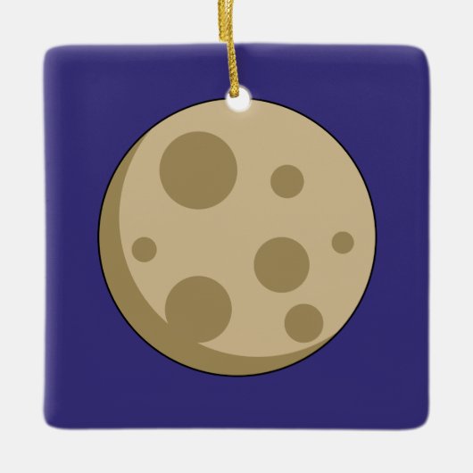 Volledige maan keramisch ornament (Voorkant)