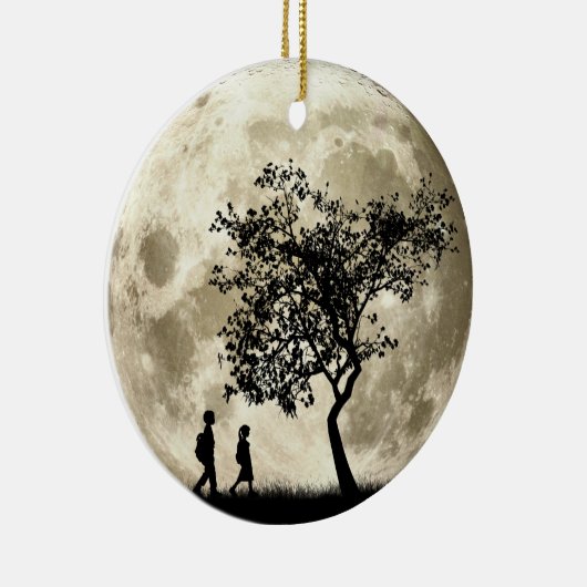 Volledige maan keramisch ornament (Rechts)