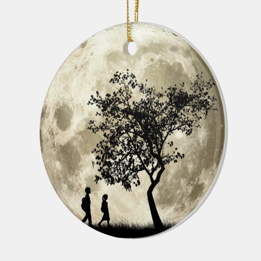 Volledige maan keramisch ornament (Links)