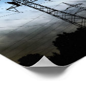 Volledige maan, Kroon, Power Lines en Towers Poster (Hoek)