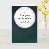 Volledige maan liefde voor jou kaart (Gele Bloem)
