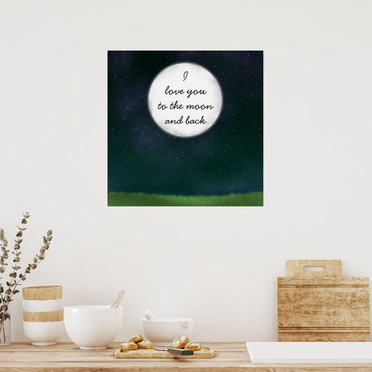 Volledige maan liefde voor jou poster (Keuken)