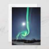 Volledige maan met Aurora | Geelmes Canada Briefkaart (Voorkant / Achterkant)