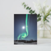 Volledige maan met Aurora | Geelmes Canada Briefkaart (Staand voorkant)