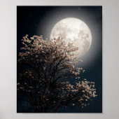 Volledige maan met bloedige boom poster (Voorkant)