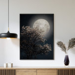 Volledige maan met bloedige boom poster<br><div class="desc">De Volle Maan met Blossoming Tree Poster legt prachtig de magie van een maanverlichte nacht vast. Een lichtgevende volle maan schijnt helder op de achtergrond en werpt een zachte gloed op een bloeiende boom versierd met delicate bloemen. Het opvallende contrast tussen de schittering van de maan en de ingewikkelde details...</div>