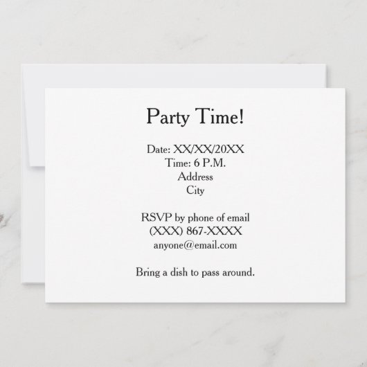 Volledige maan met een Klok en Uitnodiging van de (Achterkant)