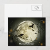 Volledige maan met een rij en vlekken briefkaart (Voorkant / Achterkant)