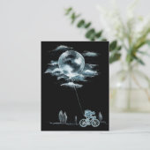 Volledige maan met nationale motorfietsideeën briefkaart (Staand voorkant)