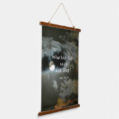 Volledige maan met Nighttime John Milton Quote Hangend Wandkleed (Gebogen)
