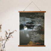 Volledige maan met Nighttime John Milton Quote Hangend Wandkleed